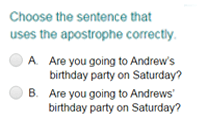 Identifying a Sentence That Uses Apostrophe Correctly Part 2