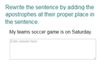 Rewriting a Sentence by Placing an Apostrophe Correctly Part 2