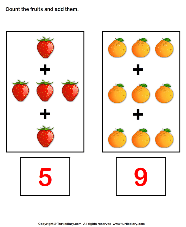 Addition with Fruits Answer