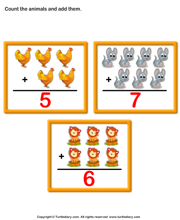 Addition with Animals Answer