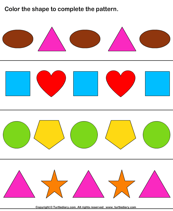 Complete the Shape Pattern Answer