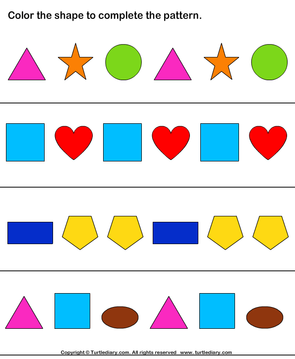 Complete the Shape Pattern Answer