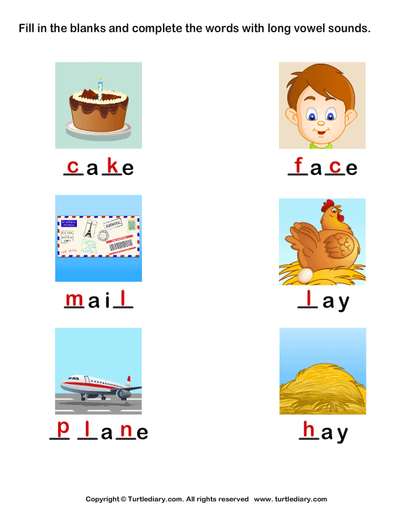 Complete the Words Using Long Vowel Answer