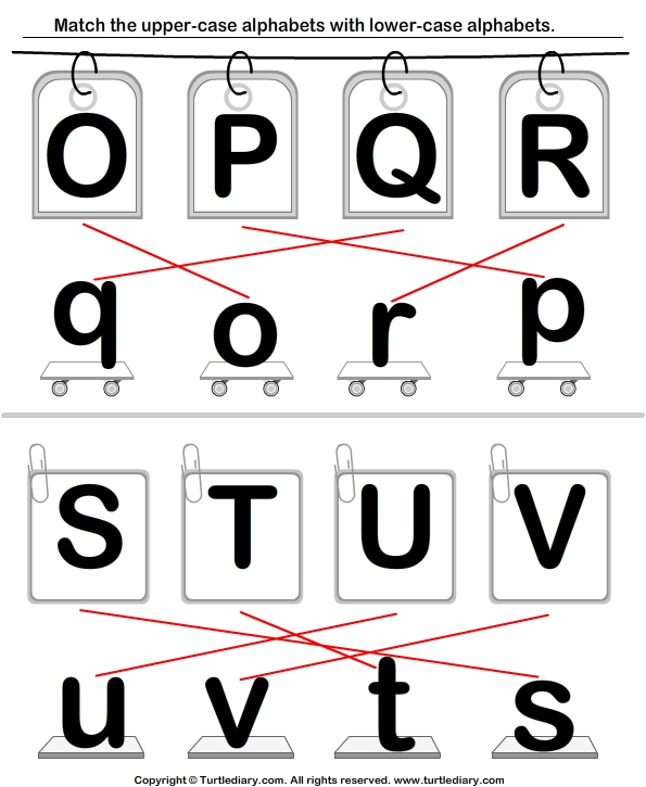 Match Upper Case and Lower Case Letters Answer