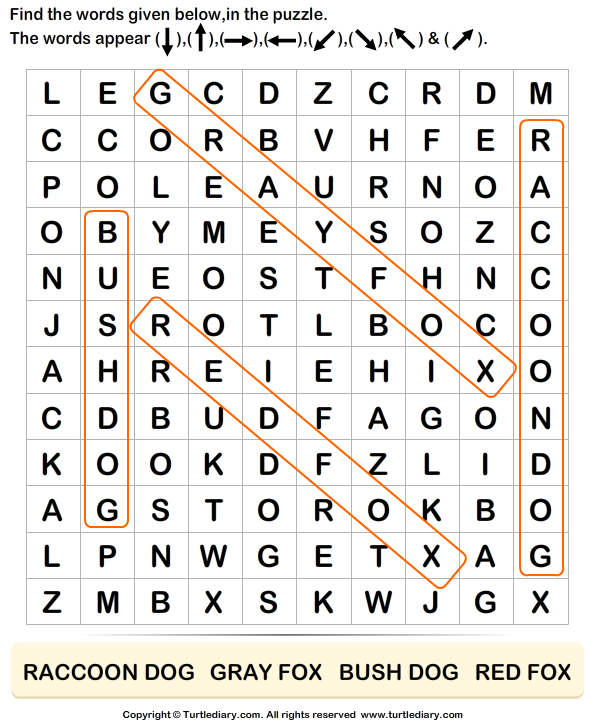 Dog Family - Find Names in a Crossword Answer