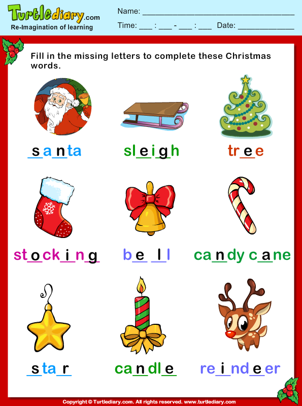 Christmas Vocabulary Answer