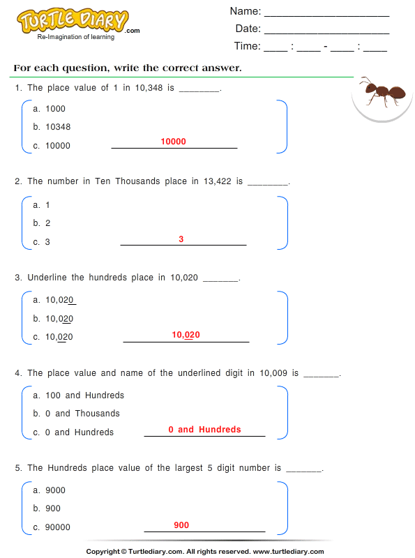 Find the Place Value Answer