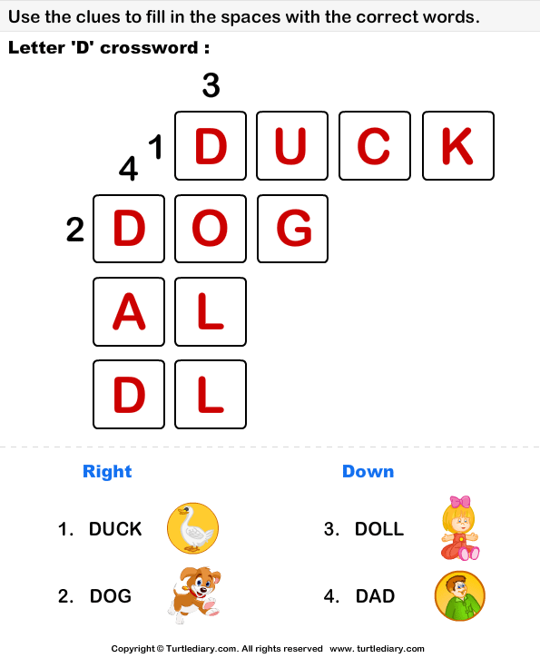 Alphabet Crossword Answer