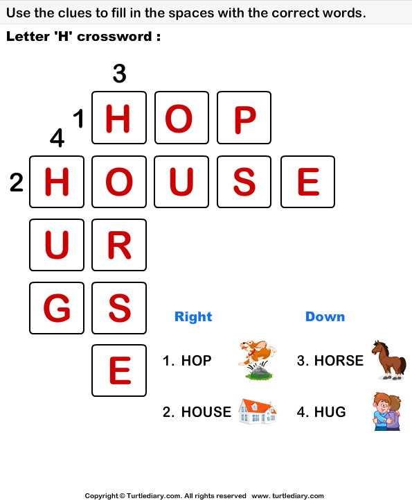 Alphabet Crossword Answer