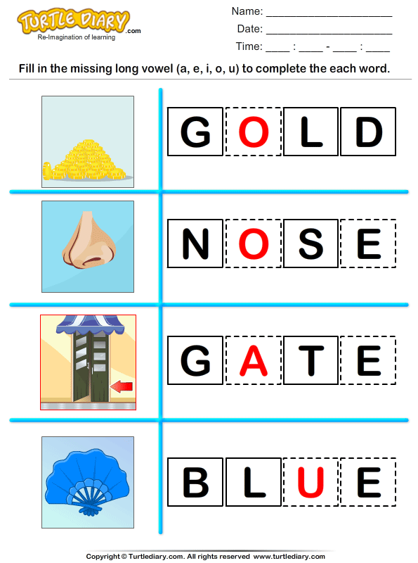 Fill in the Missing Long Vowel Answer