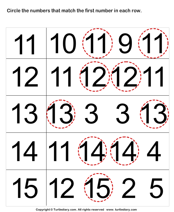 Identify Numbers Answer