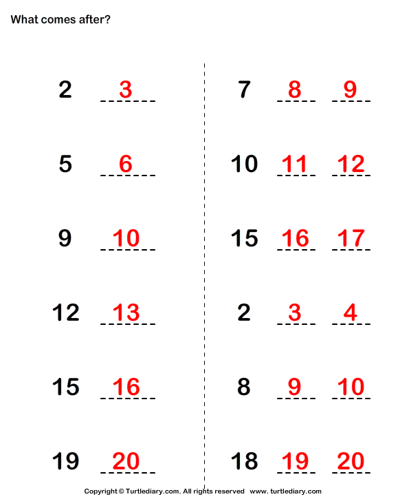 Counting Up Answer