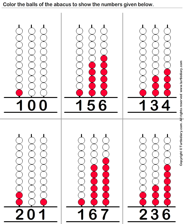 Three-digit Number on Abacus Answer