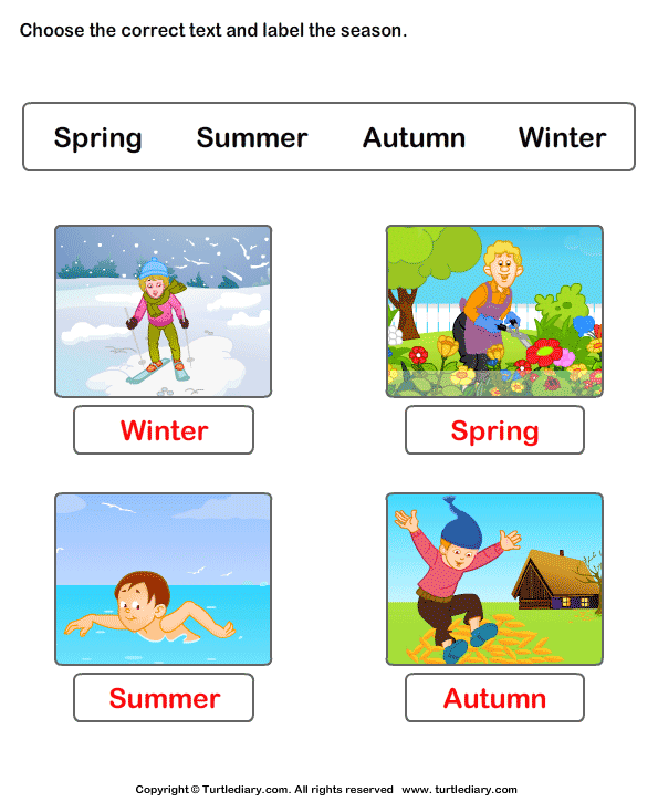 Label the Seasons Answer