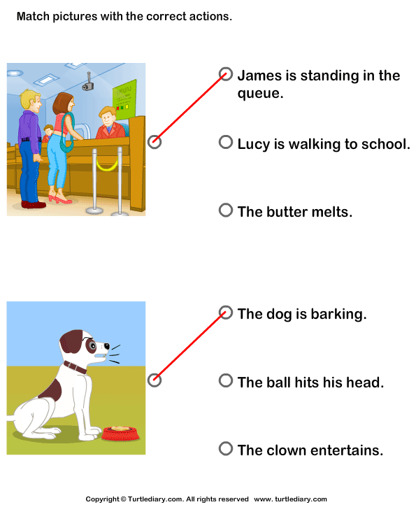 Action Verbs: Choose the Right Sentence Answer