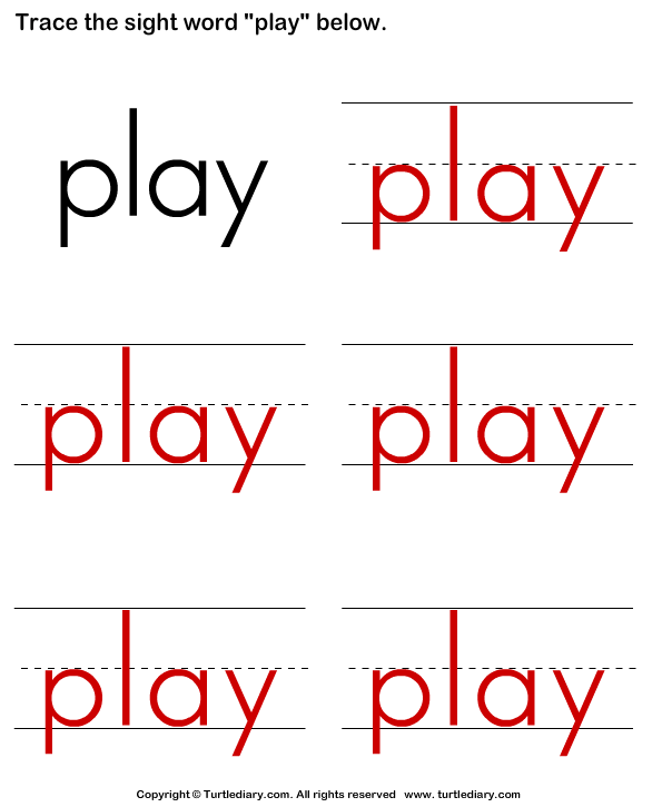 Trace the Sight Words Answer