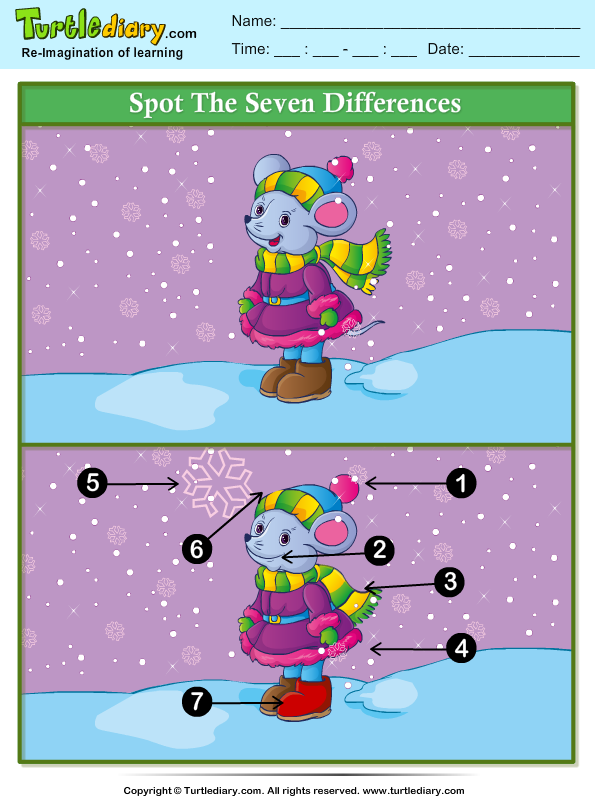 Winter Spot the Difference Answer