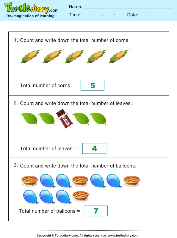 Thanksgiving Counting Answer