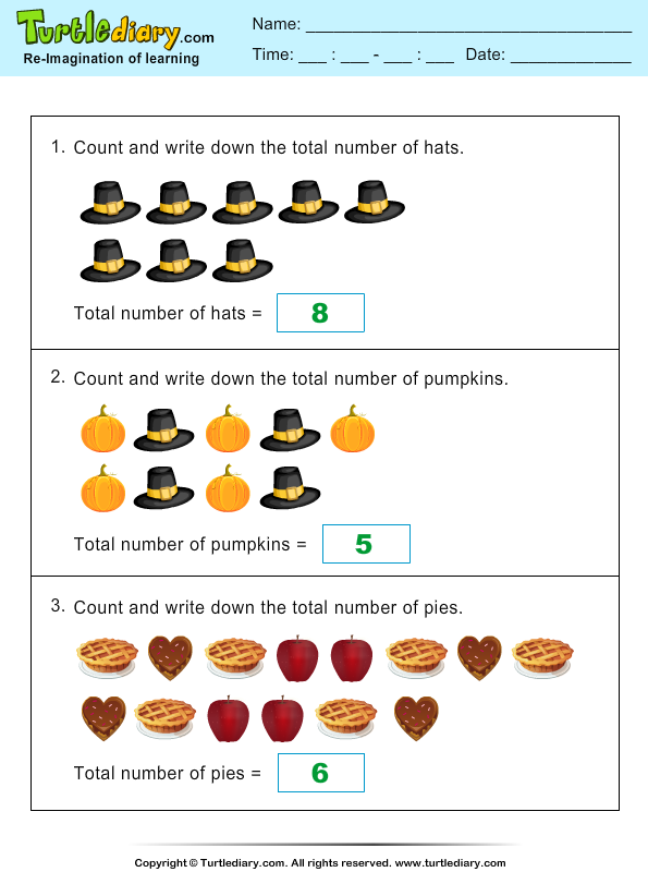 Thanksgiving Counting Answer