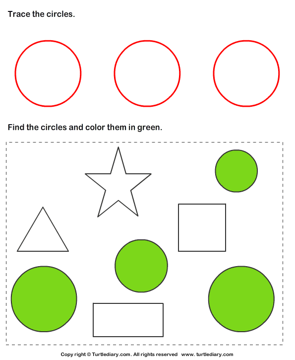 Trace and Color Shape Answer