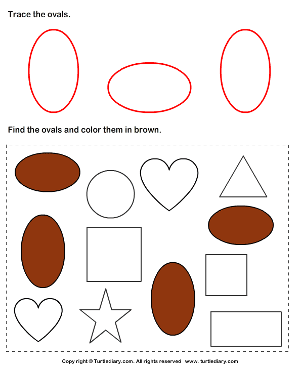 Trace and Color Shape Answer