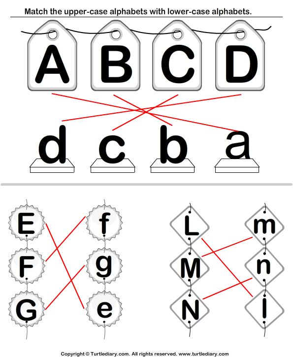 Match Upper Case and Lower Case Letters Answer