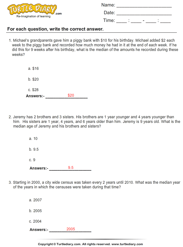 Calculate the Median Answer