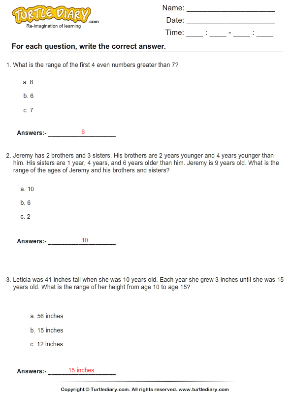 Calculate the Range Answer