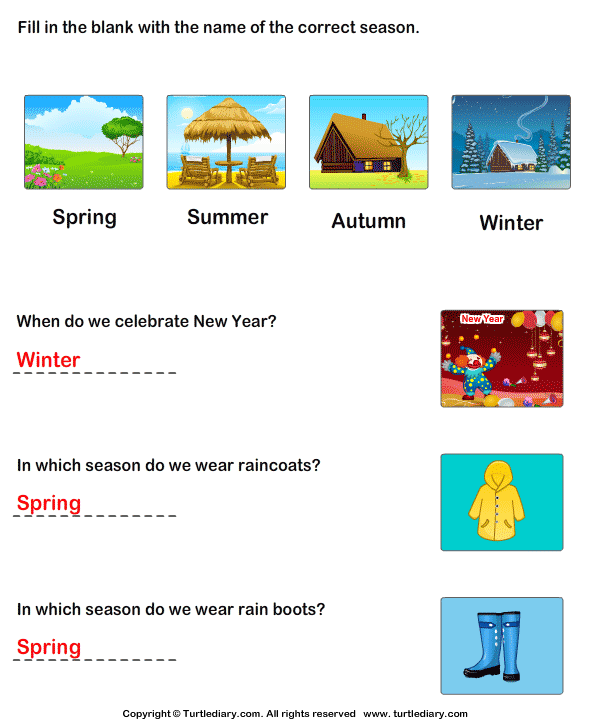 Seasons in an Year Answer
