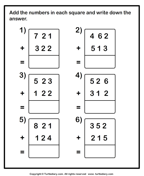 adding-three-digit-numbers-within-one-thousand-turtle-diary-worksheet