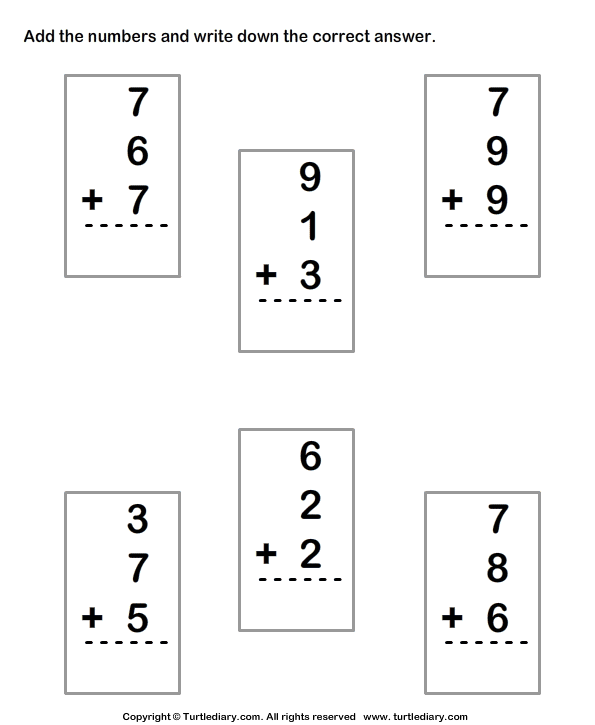 Adding Three One-digit Numbers
