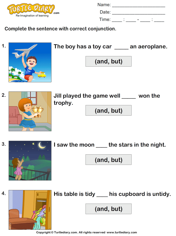Fill in the Blanks Using Conjunctions