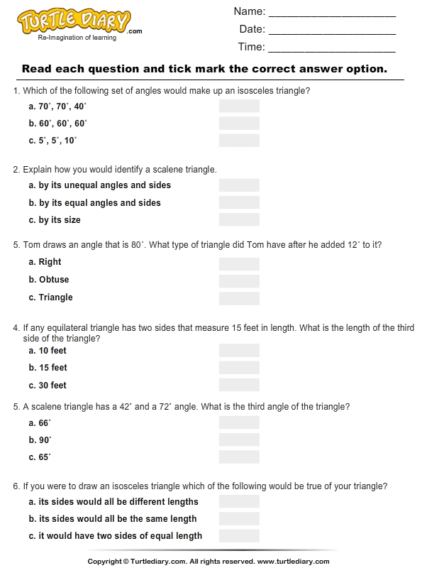 Triangles : Multiple Choice Questions