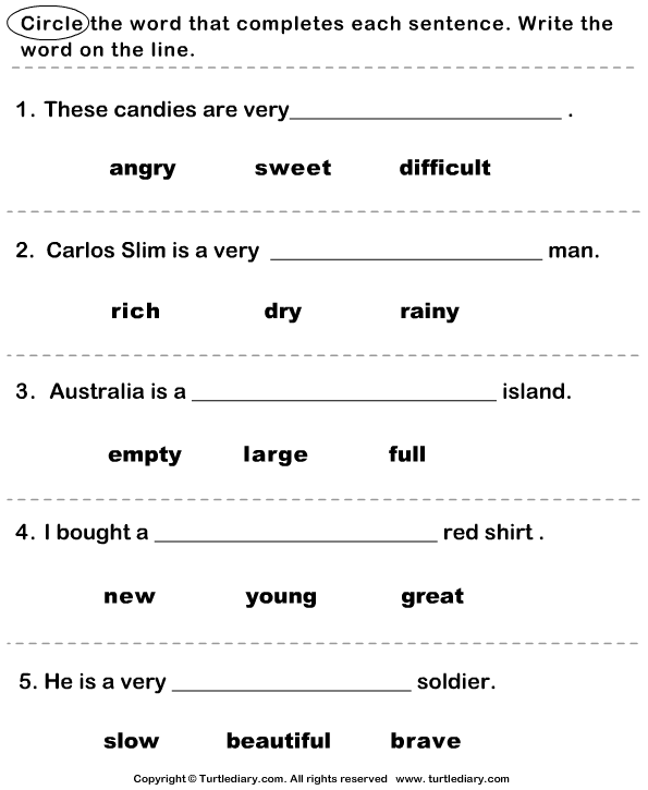 complete-the-sentence-with-correct-adjective-turtle-diary-worksheet