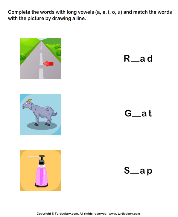 Complete the Words Using Long Vowel