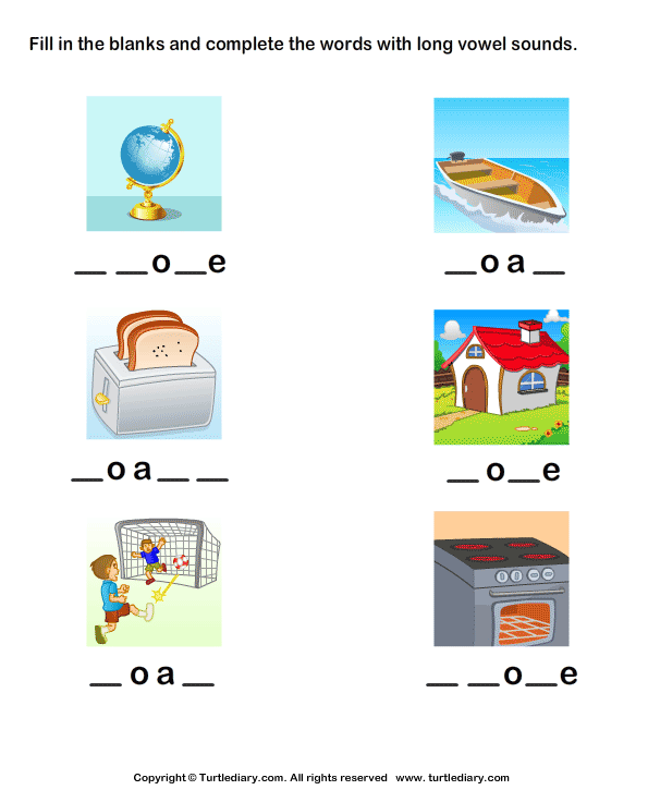 Complete the Words Using Long Vowel