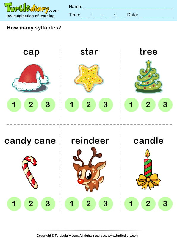 syllable count worksheet kindergarten