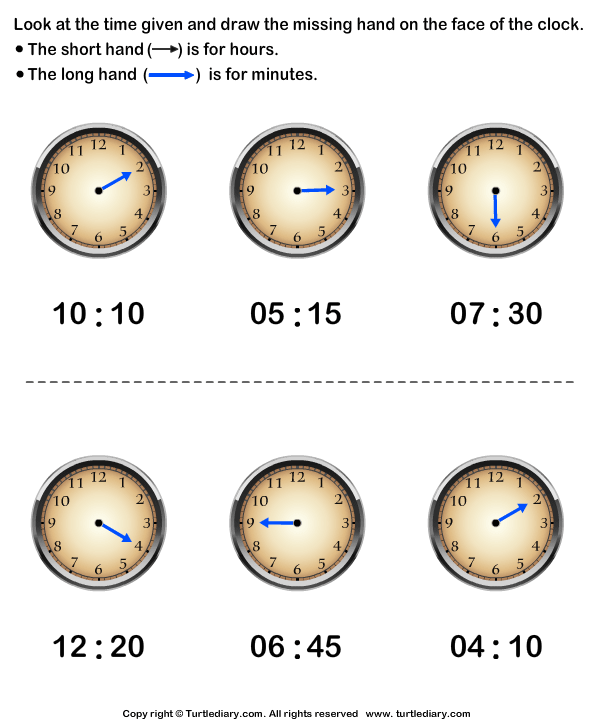 Draw Hour Hand of Clock