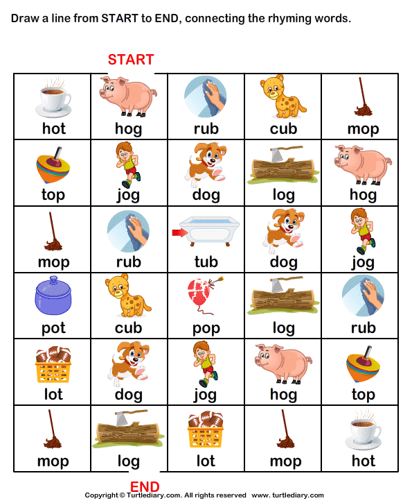 Connect the Rhyming Words