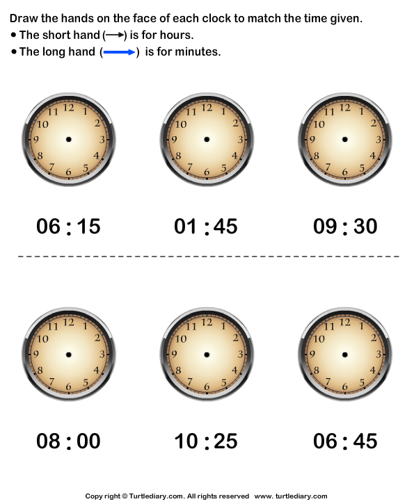 Draw Minute and Hour Hands of Clock