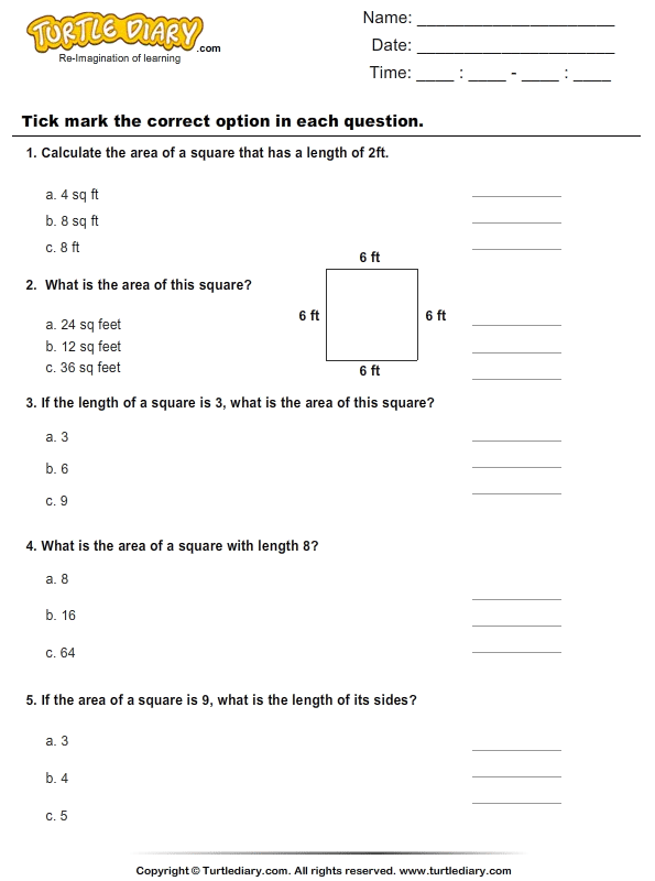 Area : Multiple Choice Questions