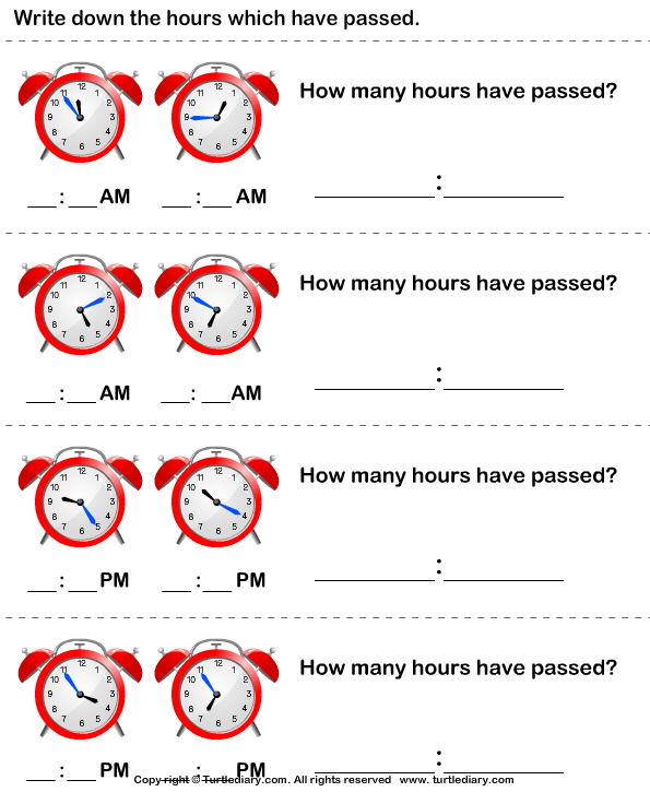 Find Elapsed Time Turtle Diary Worksheet