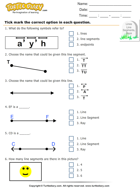 Lines, Line Segments and Rays : Multiple Choice Questions