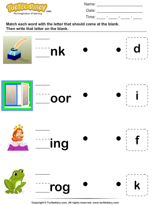 Identify The Missing Letter Turtle Diary Worksheet