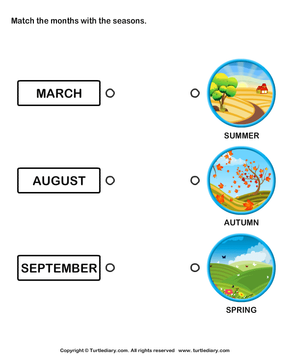 Match the Months with the Seasons
