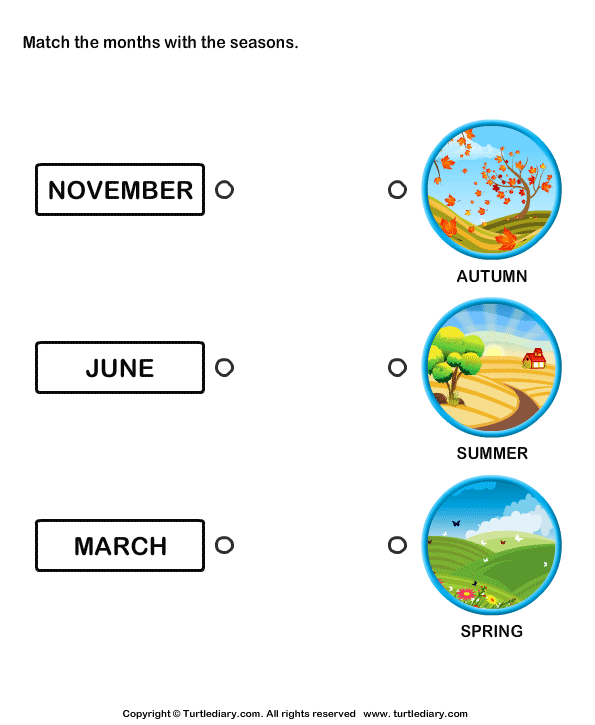 Match the Months with the Seasons