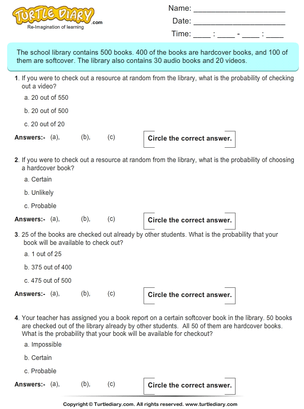 Probability: Multiple Choice Questions