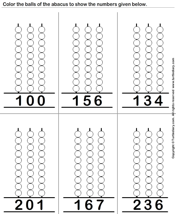 Three-digit Number on Abacus