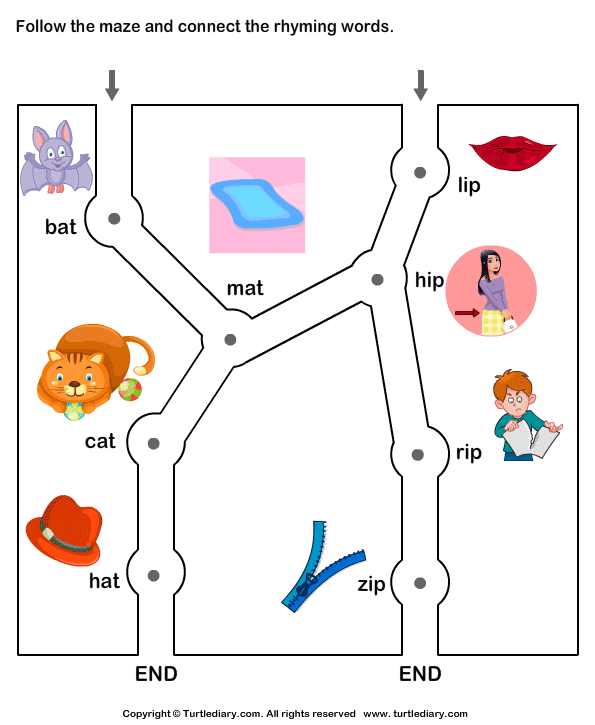 Connect the Rhyming Words