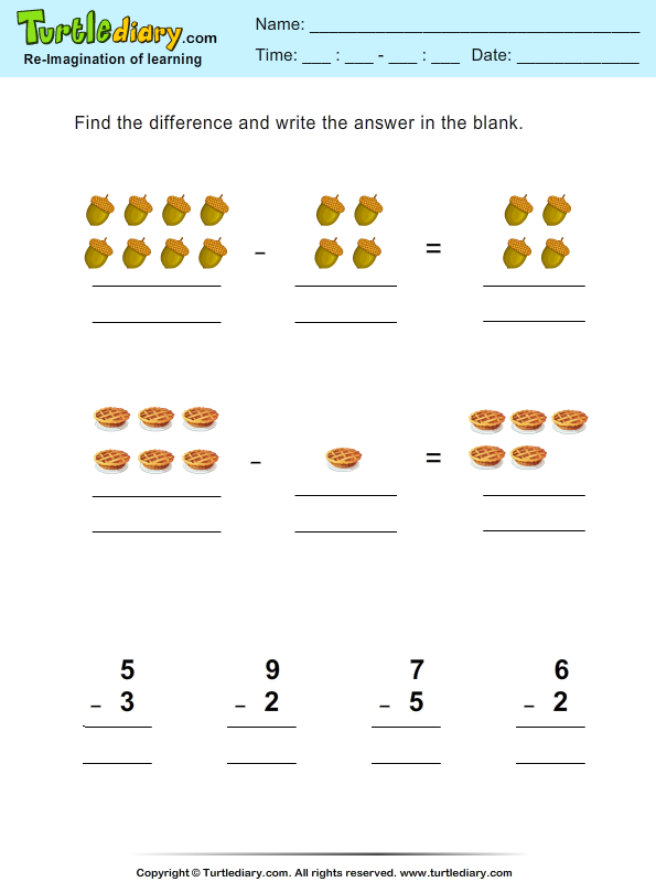 Thanksgiving Subtraction